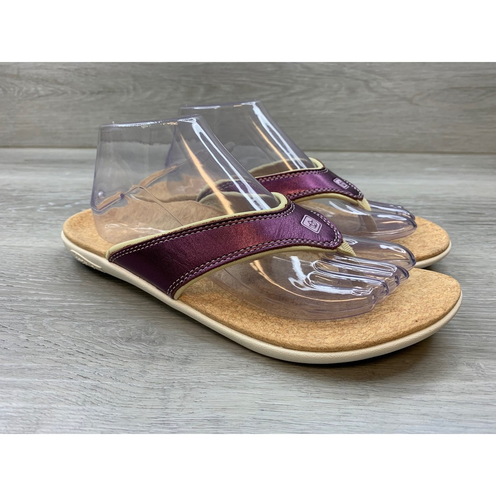 Spenco Kholo Metallic Purple Orthotic Flip Flop Sandals Women's 10 Casual Shoes